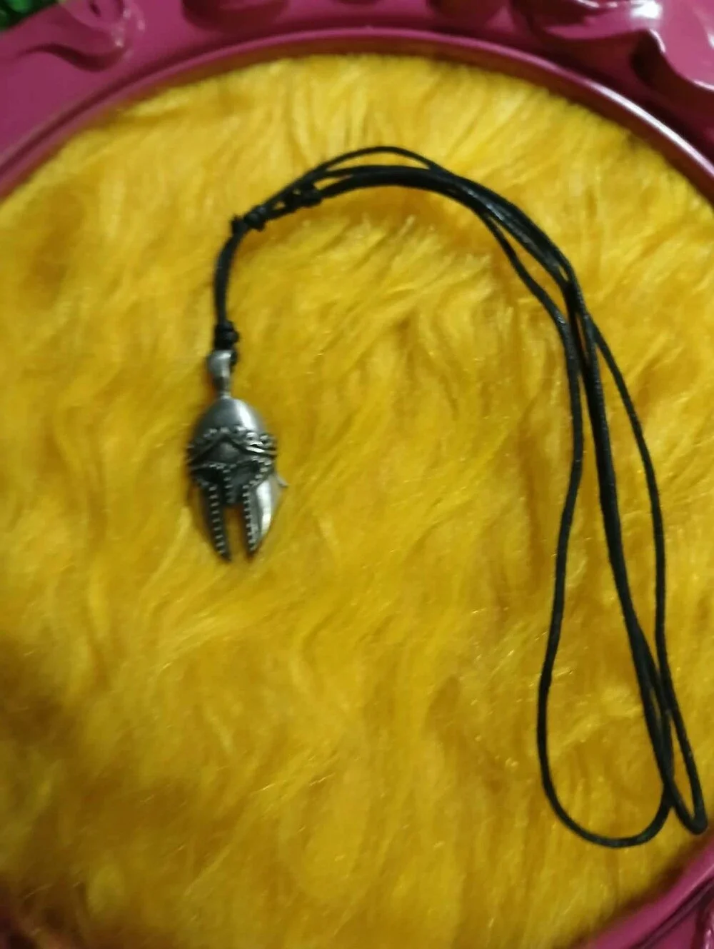 Spartan Helmet Pendant Necklace – Adjustable Black Cord
